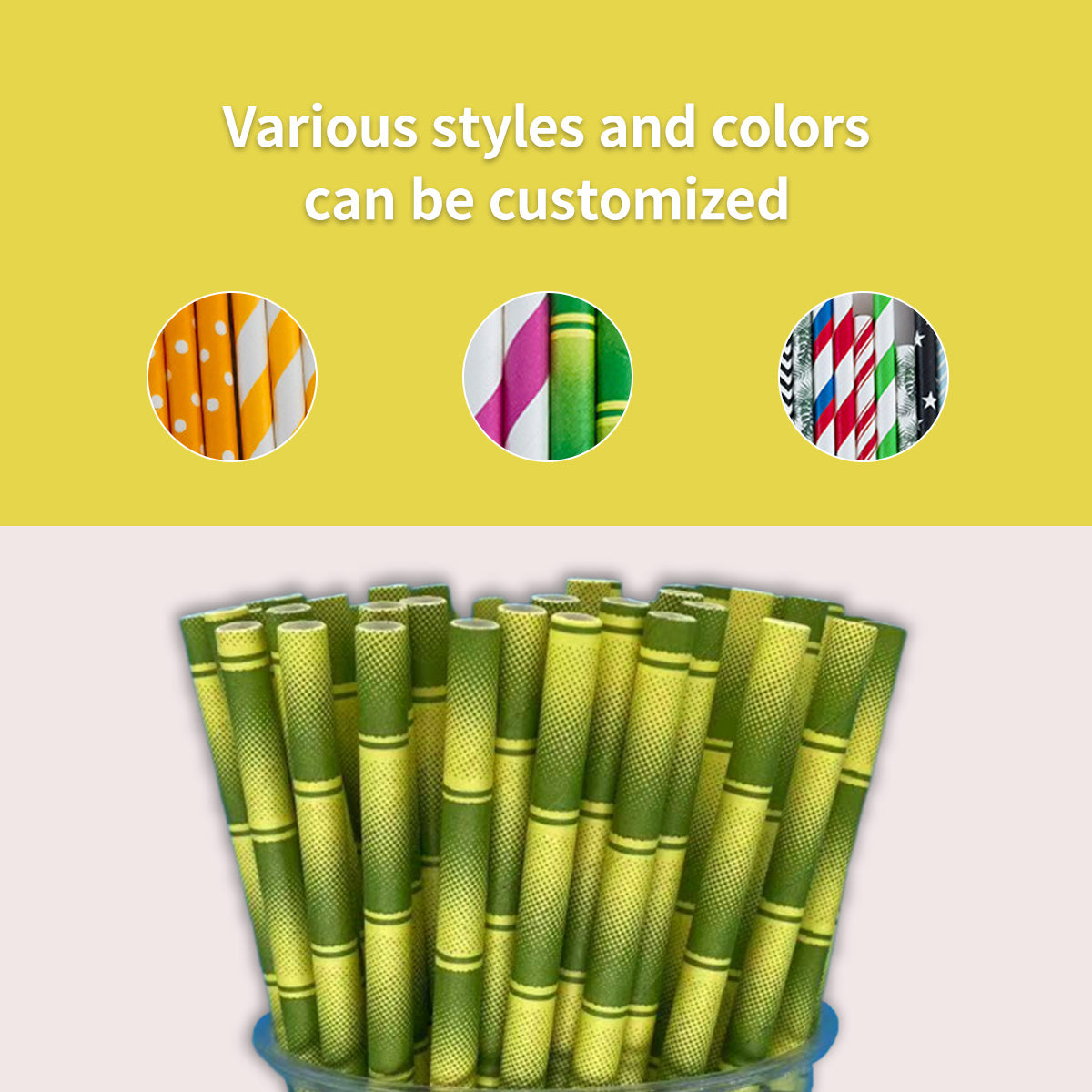 Restaurant Supply Straws With Yellow Bamboo Straws Wholesale Thin Straws Bulk 100 Pieces