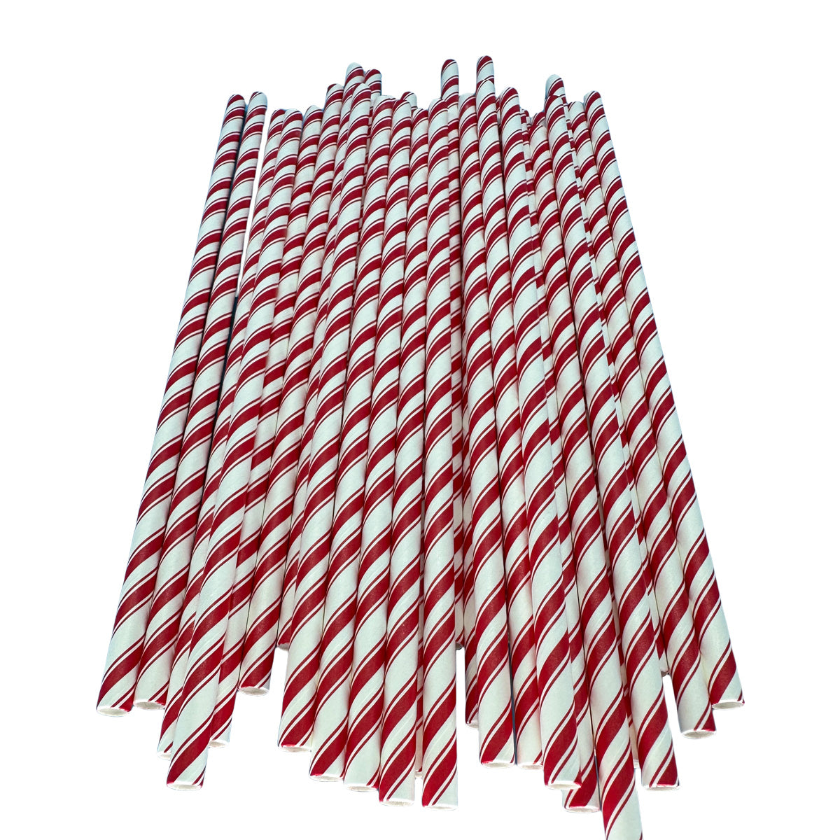 Restaurant Supply Straws Double Filament Red & White Stripe Paper Straw Set
