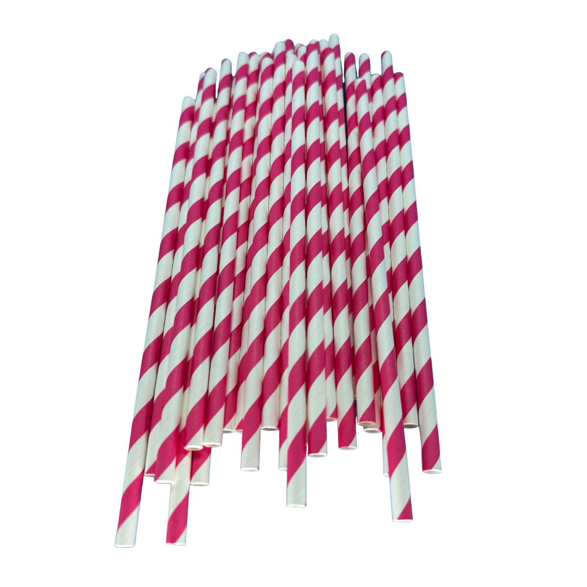 Disposable Straws Wholesale With Rose & White Striped Paper Straw Set a Pack of 100