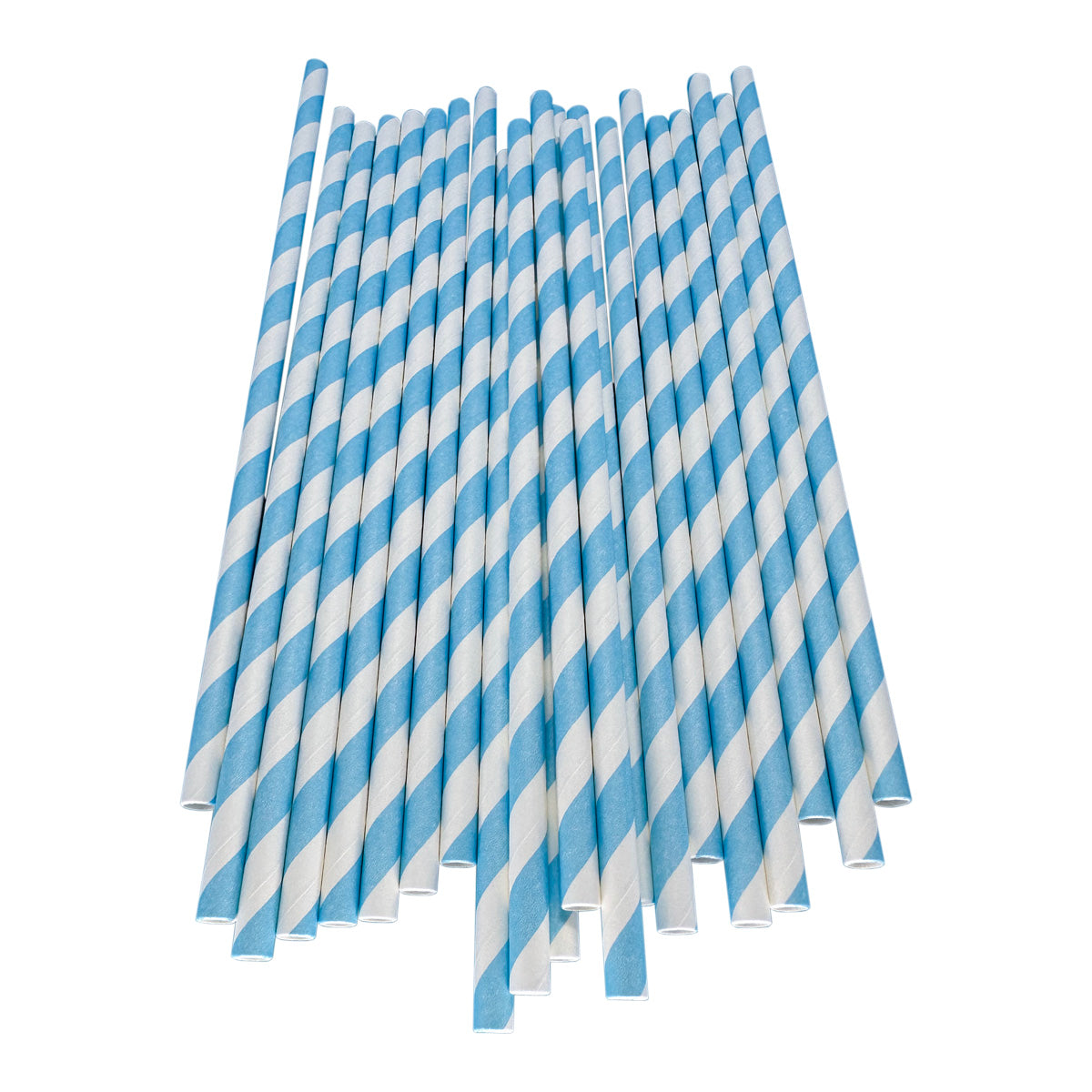 6*197mm Green Bull Straw - Skyline Serenity: Eco-Friendly Light Blue Paper Straw Set Pack of 100