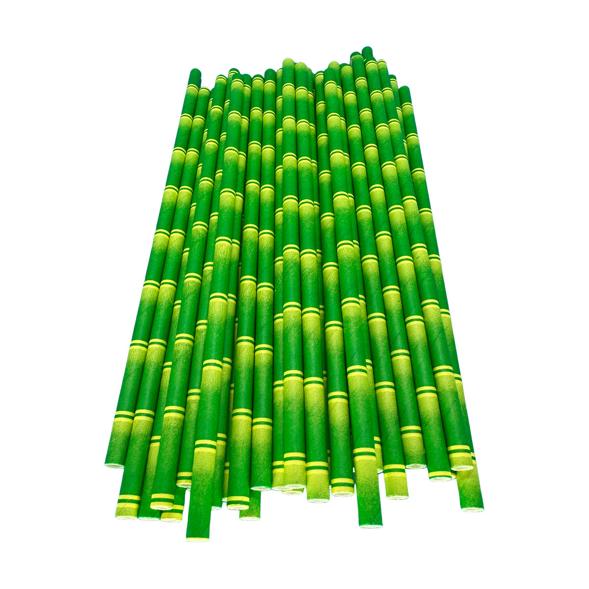 Eco-Friendly Cafe Straws Green Bamboo Paper Straw Sets for Parties