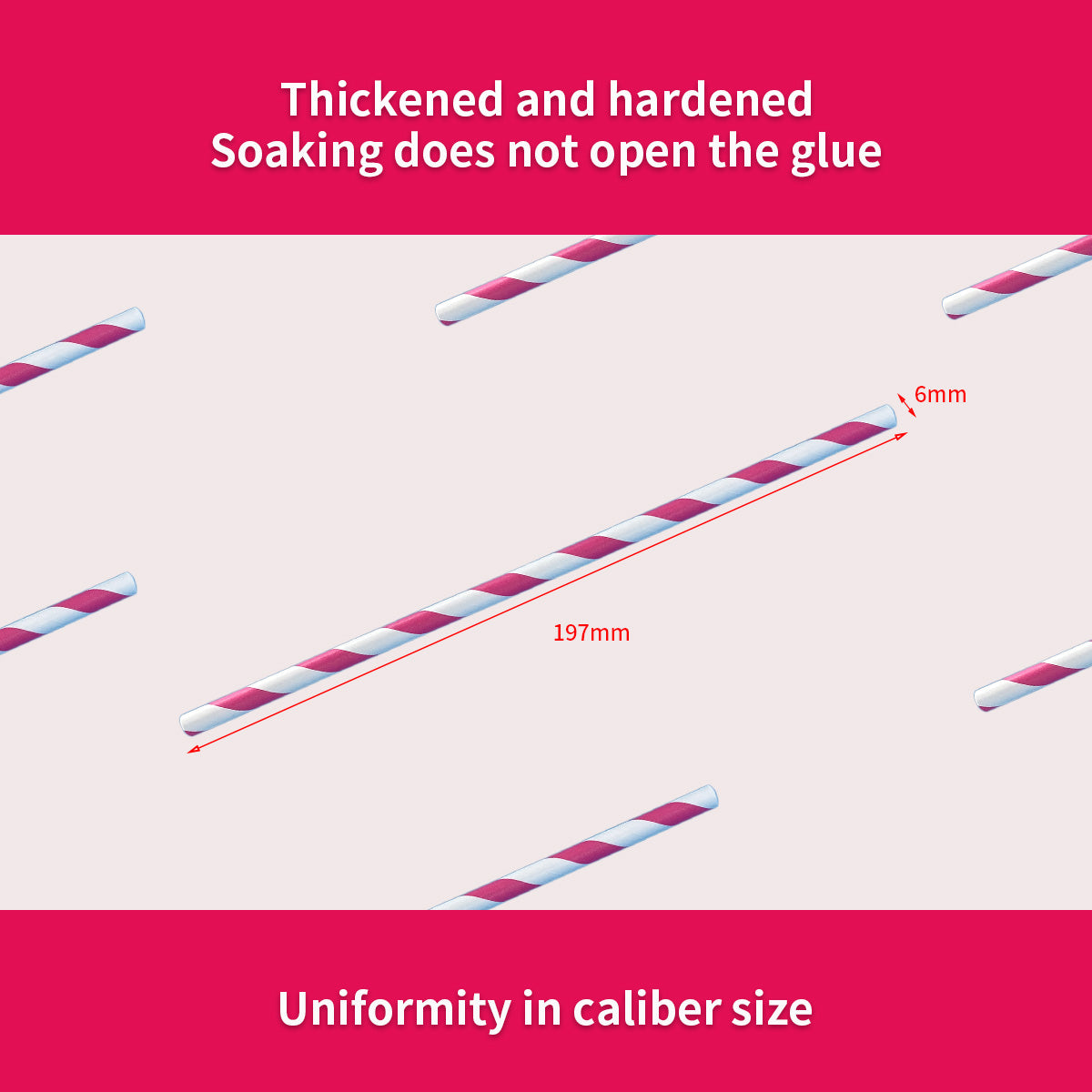 Disposable Straws Wholesale With Rose & White Striped Paper Straw Set a Pack of 100