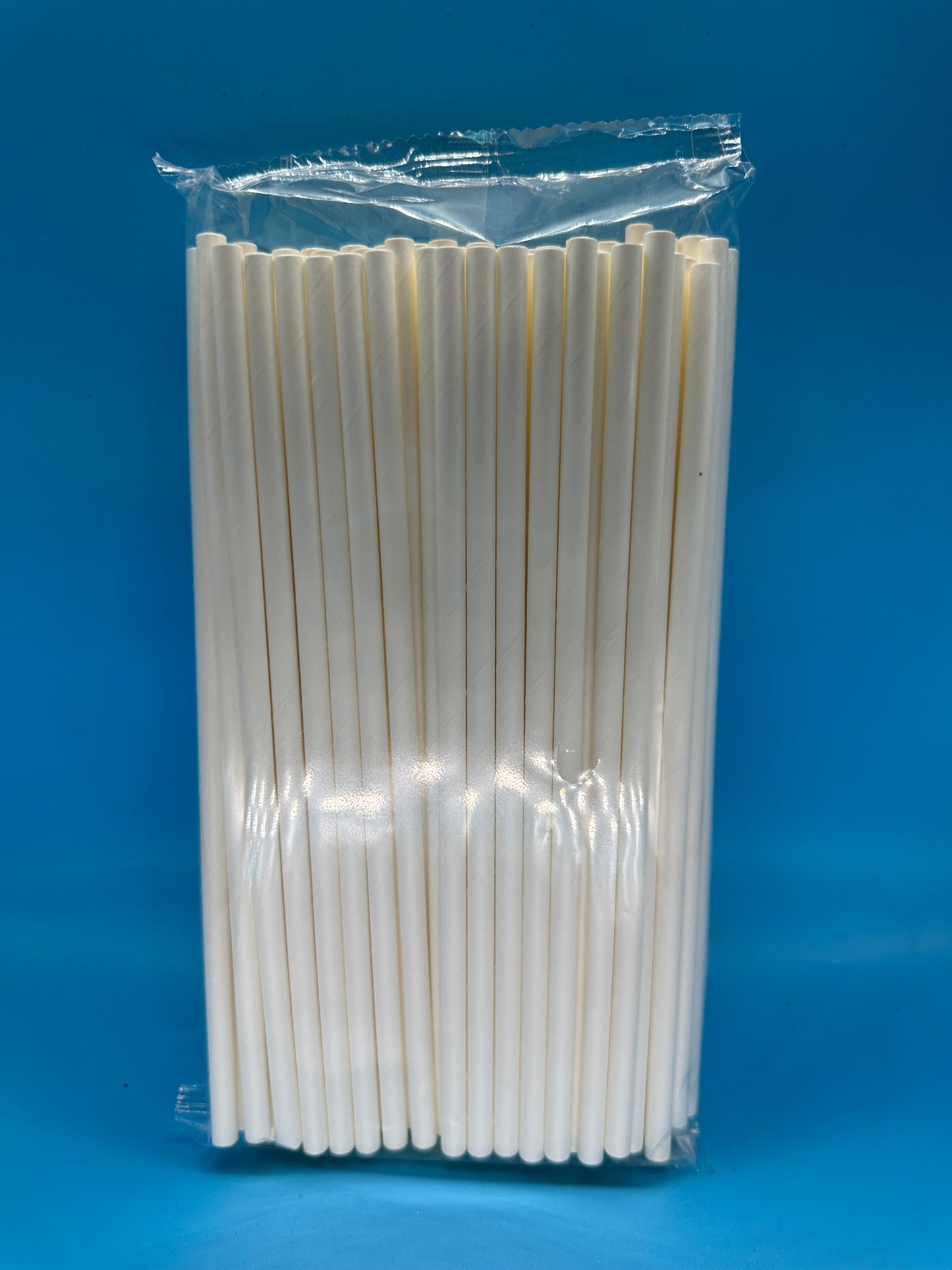 6*197mm Green Bull Straw - Eco-Friendly Paper Straw Set a Pack of 100 White