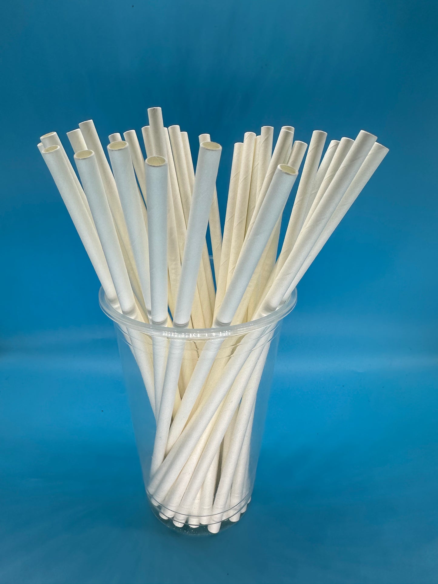 6*197mm Green Bull Straw - Eco-Friendly Paper Straw Set a Pack of 100 White
