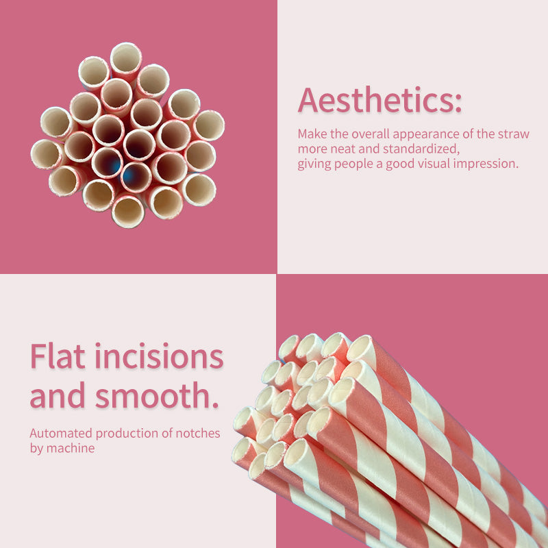 6*197mm Green Bull Straw - Crimson Radiance: Eco-Friendly Red Streak Paper Straw Set a Pack of 100