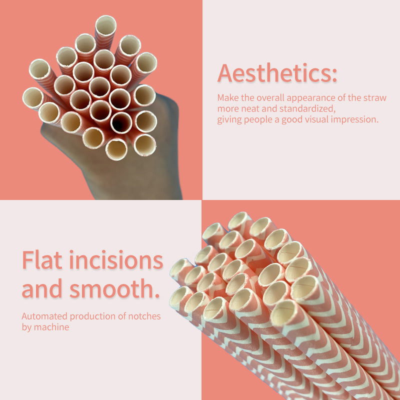 6*197mm Green Bull Straw - Pretty in Pink: Eco-Friendly Pink Wave Paper Straw Set a Pack of 100