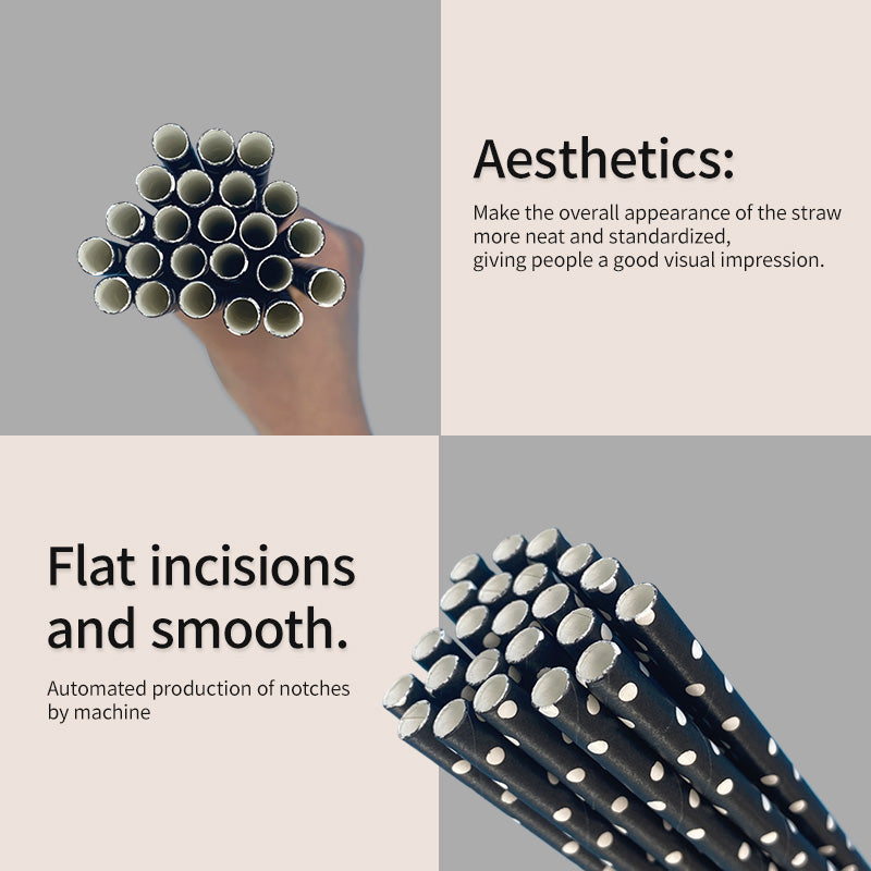 Reusable Straws Wholesale Black & White Polka Dots Paper Straw 100 Pieces
