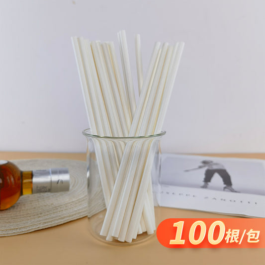 Green Bull Straw - Eco-Friendly Paper Straw Set a Pack of 100 White