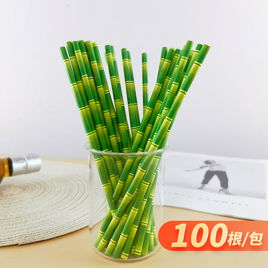 Green Bull Straw - Green Bull's Bamboo-Inspired 100-Pack: Elevate Sustainability with Every Sip