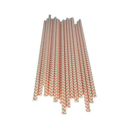 6*197mm Green Bull Straw - Pretty in Pink: Eco-Friendly Pink Wave Paper Straw Set a Pack of 100