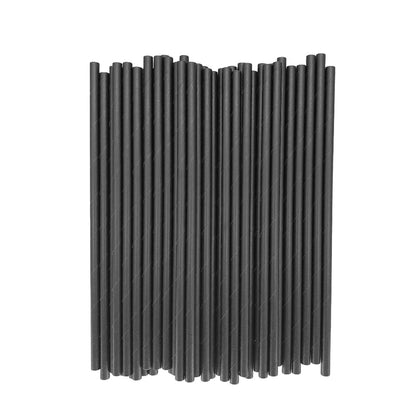 6*197mm Green Bull Straw - Eco-Chic Elegance: 100-Pack of Black Paper Straws for Stylish and Sustainable Sipping