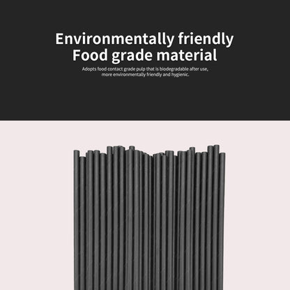 6*197mm Green Bull Straw - Eco-Chic Elegance: 100-Pack of Black Paper Straws for Stylish and Sustainable Sipping