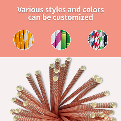 6*197mm Green Bull Straw - Pretty in Pink: Eco-Friendly Pink Wave Paper Straw Set a Pack of 100